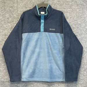COLUMBIA Sweatshirt Men's XL Blue Steens Mountain Fleece Snap Button Pulllover